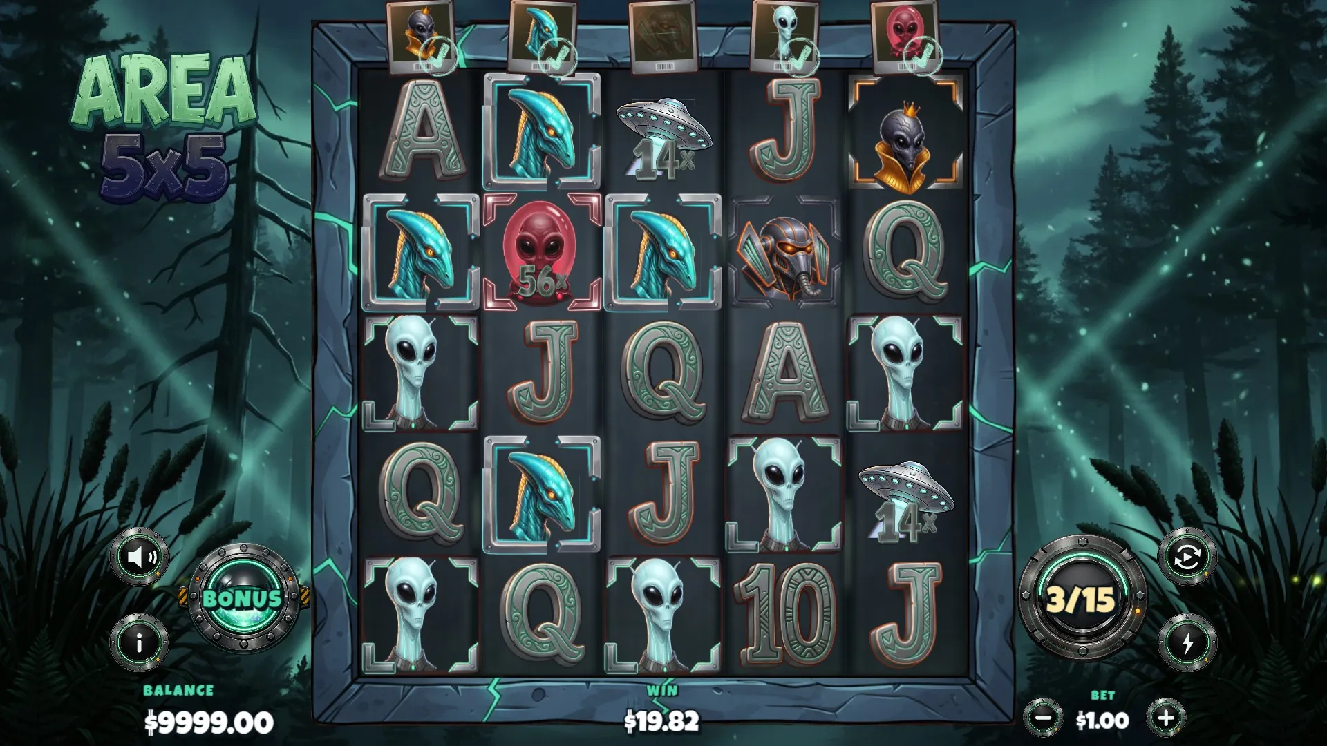 Area 5x5 bonus round