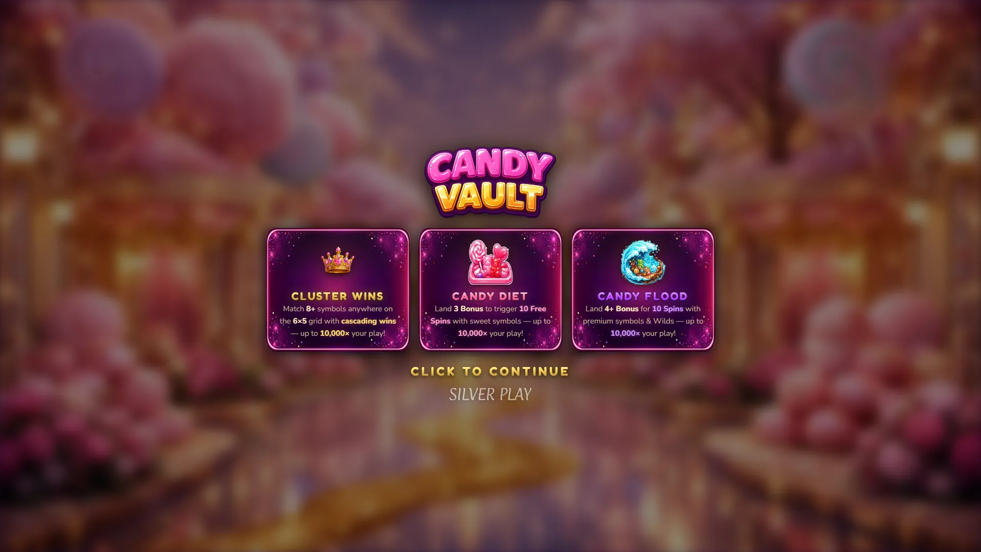 Candy Vault intro screen
