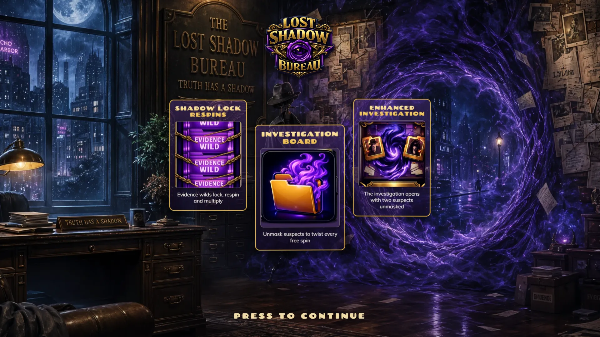 Lost Shadow Bureau intro screen